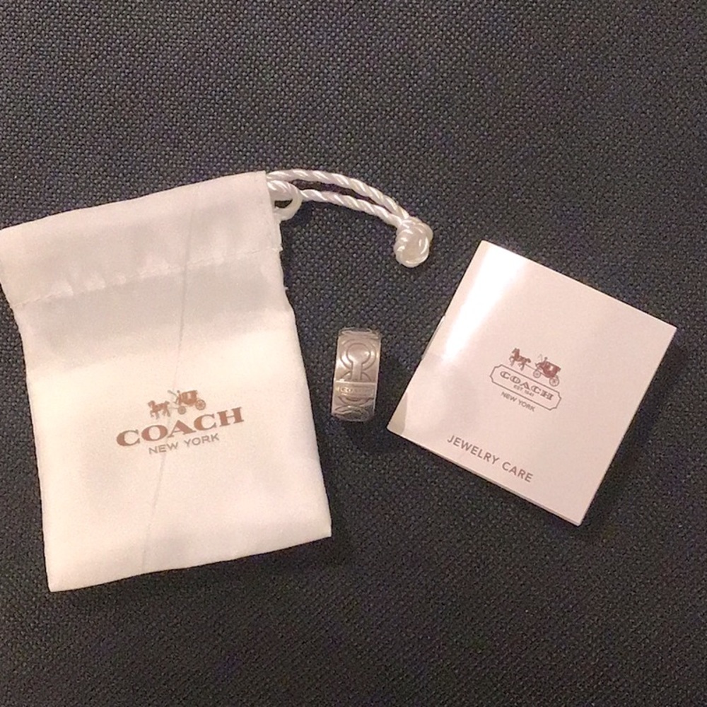 Coach Silver Patterned Ring - image 1
